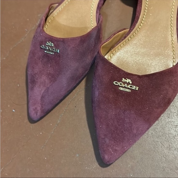 COACH Suede Pointy Toe Flats Size 10 Women - Picture 3 of 5